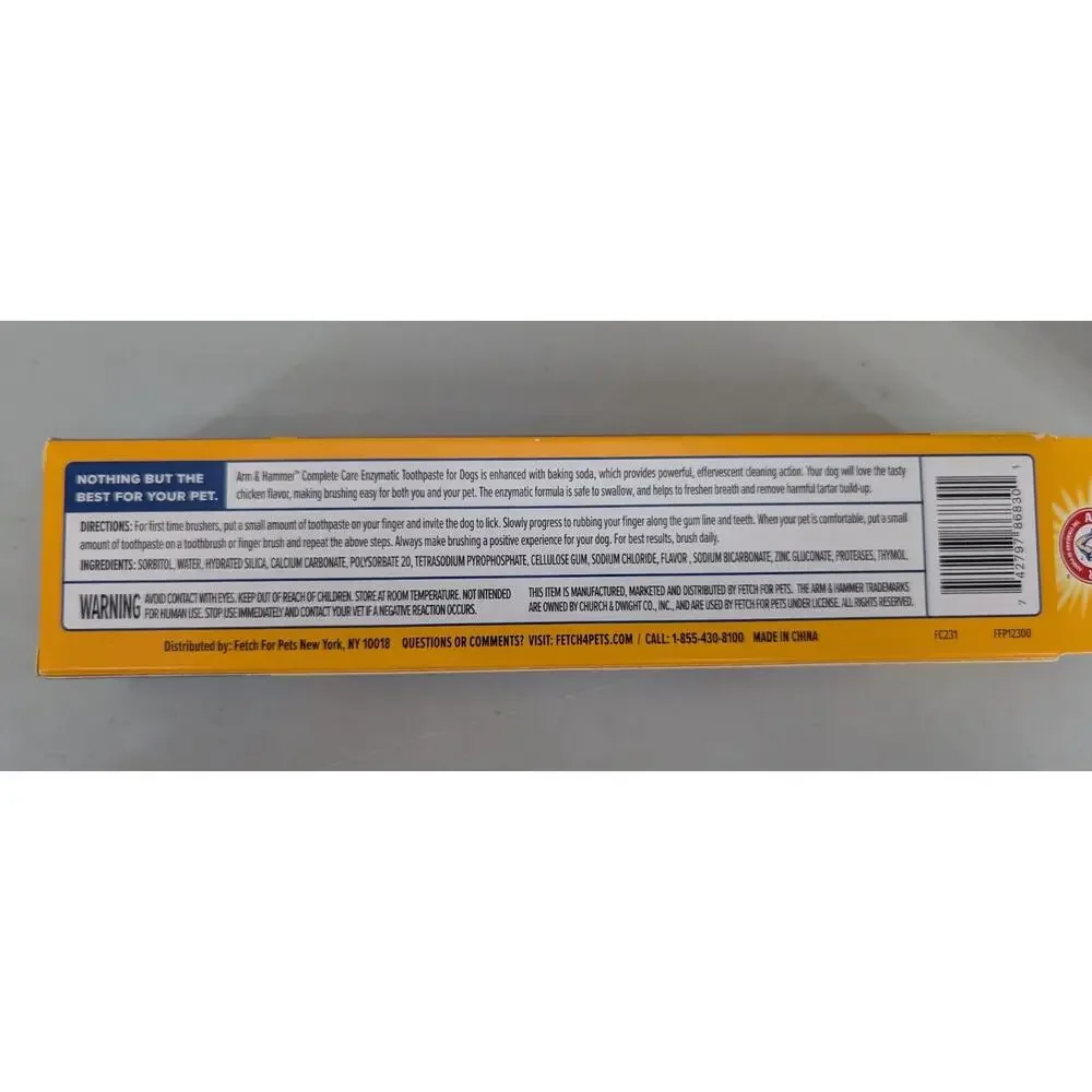 2 Arm & Hammer Complete Care Enzymatic Dog Toothpaste 6.2 oz Exp 9/27 -0125T19